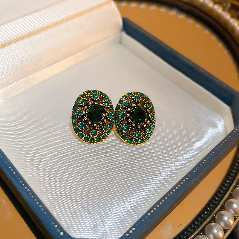 Emerald Royal Crystal Stud Earrings