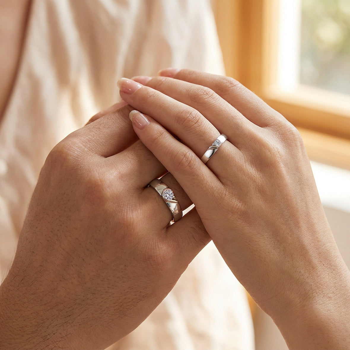 Classic Couple Crystal Rings