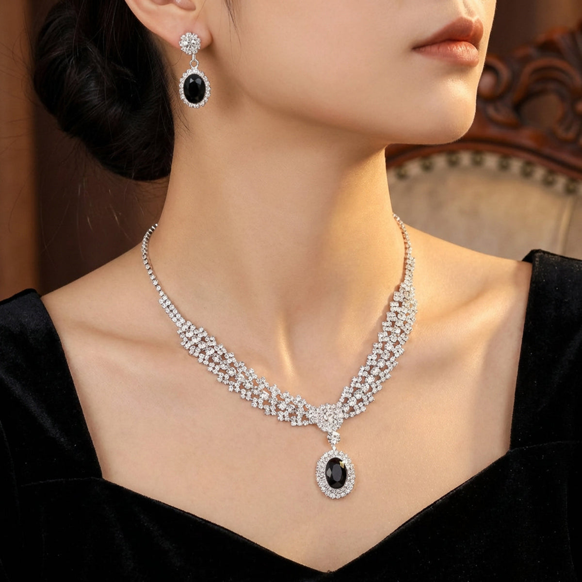 Midnight Royale Crystal Jewelry Set
