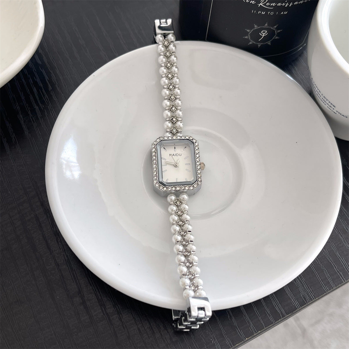 Pearl Elegance Crystal Bracelet Watch