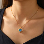 Ocean Blue Heart Necklace