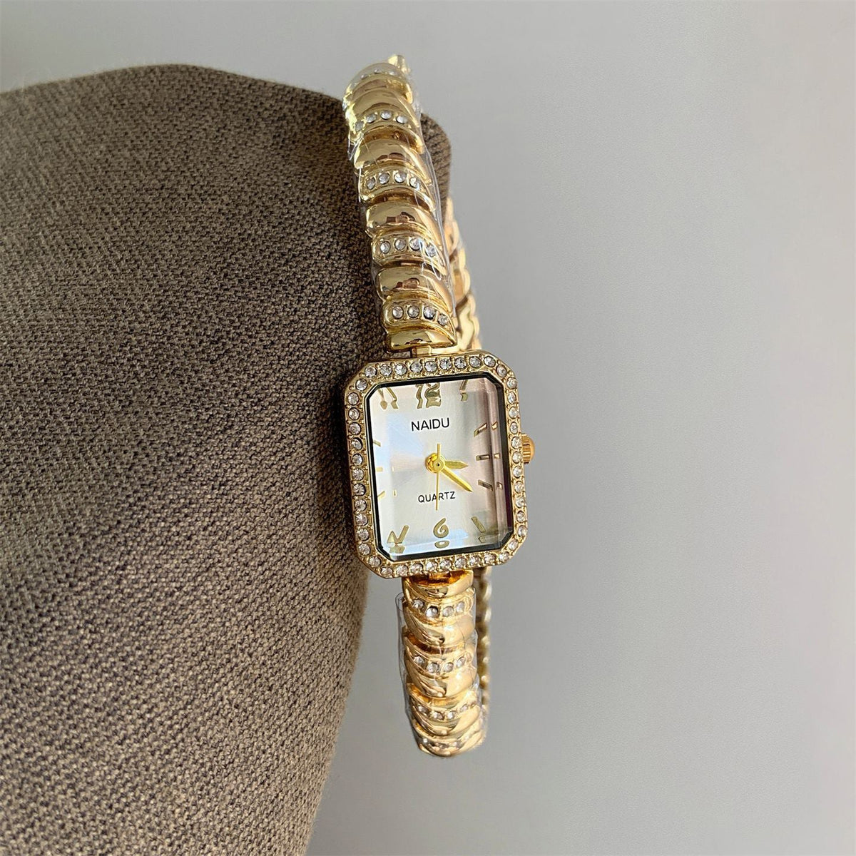 Elegant Gold Crystal Bracelet Watch