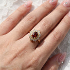 Ruby Crown Crystal Statement Ring