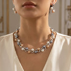 Pearl Harmony Crystal Necklace & Earrings Set