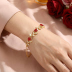 Floral Crystal Charm Bracelet