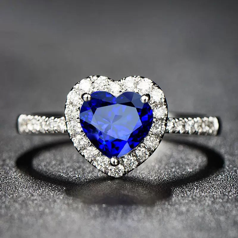 Royal Sapphire Heart Ring