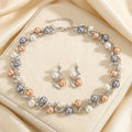 Pearl Harmony Crystal Necklace & Earrings Set