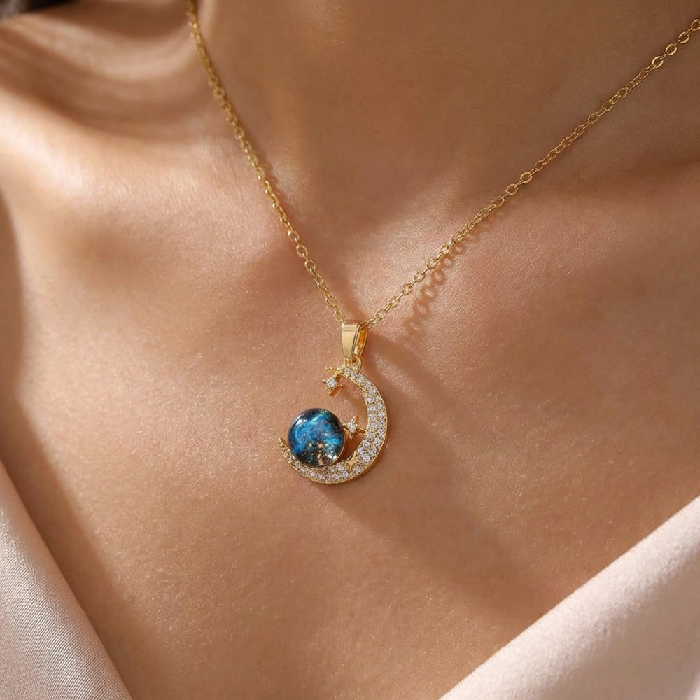 Celestial Moonlight Crystal Necklace