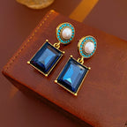 Midnight Sapphire Pearl Drop Earrings