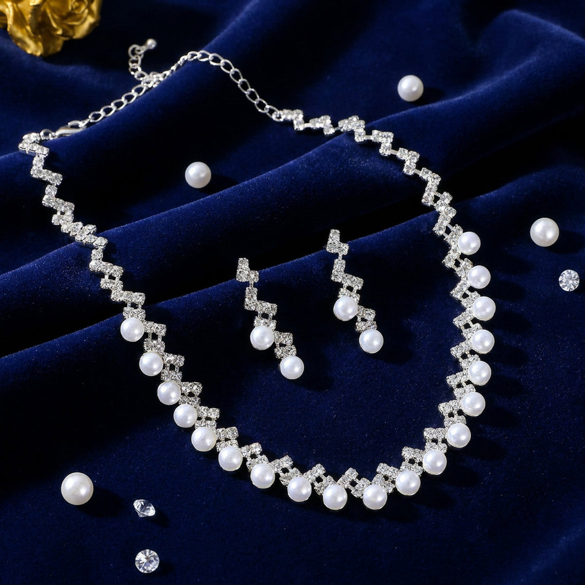 Pearl Radiance Crystal Necklace Set