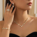 Golden Crystal Grace 4-Piece Jewelry Set