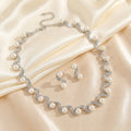 Pearl Twist Crystal Necklace & Earrings Set