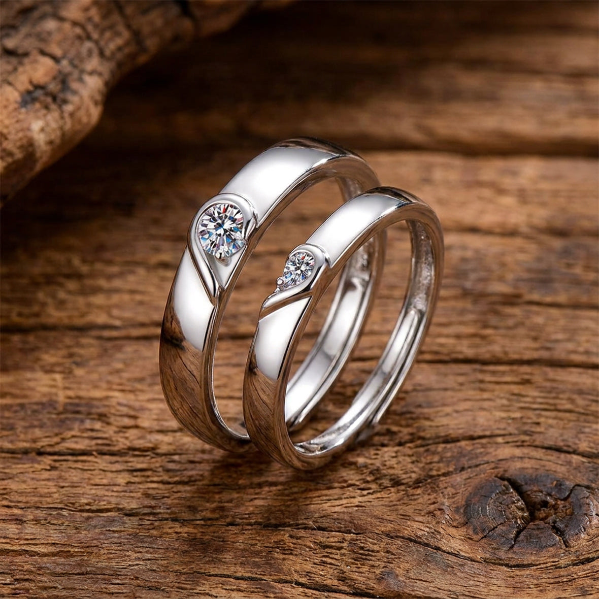 Classic Couple Crystal Rings