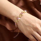 Floral Crystal Charm Bracelet