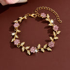 Floral Crystal Charm Bracelet