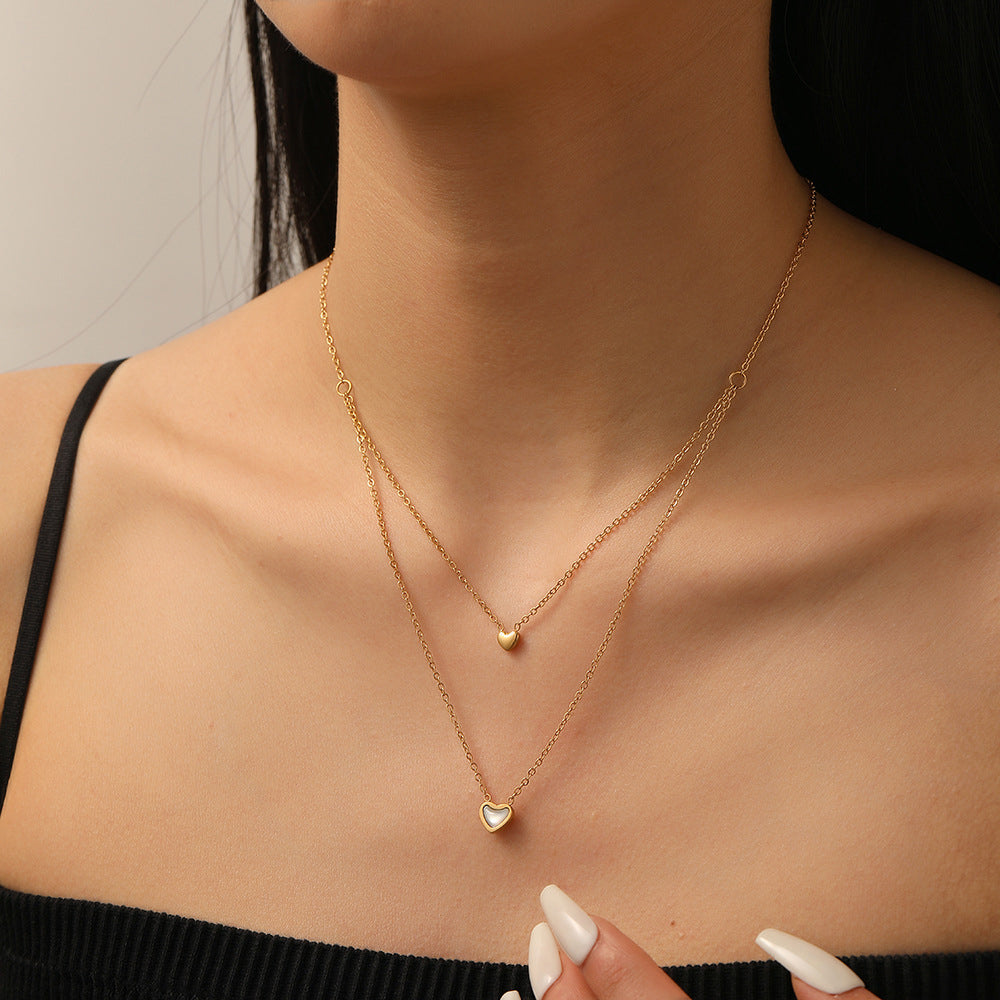 Elegant Double-Layer Heart Necklace