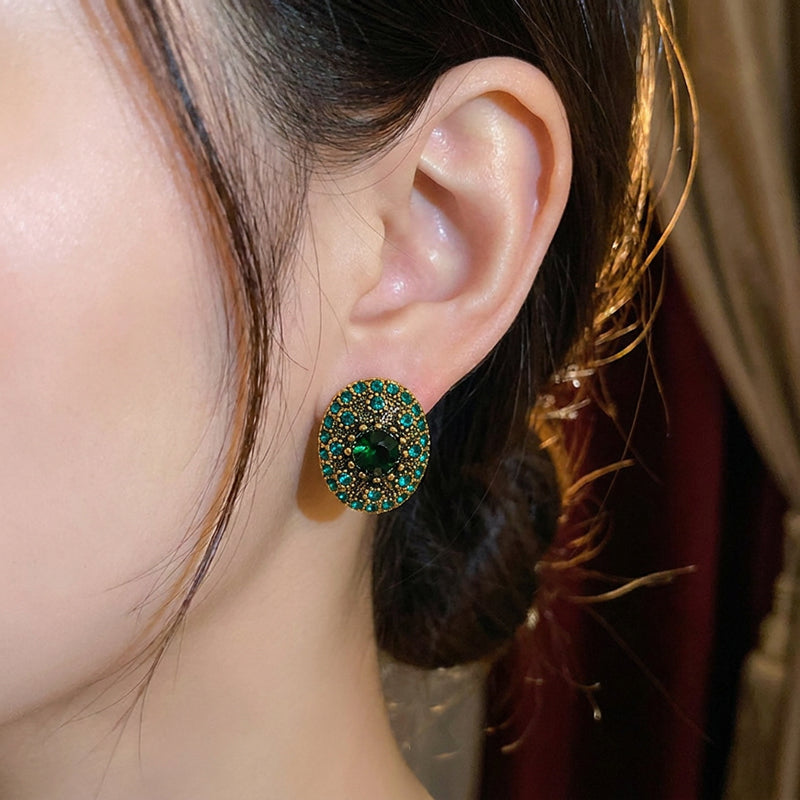 Emerald Royal Crystal Stud Earrings