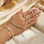 Golden Crystal Grace 4-Piece Jewelry Set