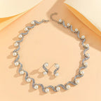 Pearl Twist Crystal Necklace & Earrings Set