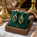 Emerald Twist Crystal Drop Earrings