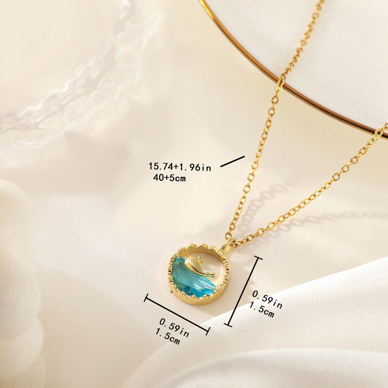 Ocean Aura Crystal Pendant Necklace