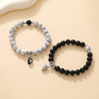 Yin & Yang Magnetic Heart Bracelets