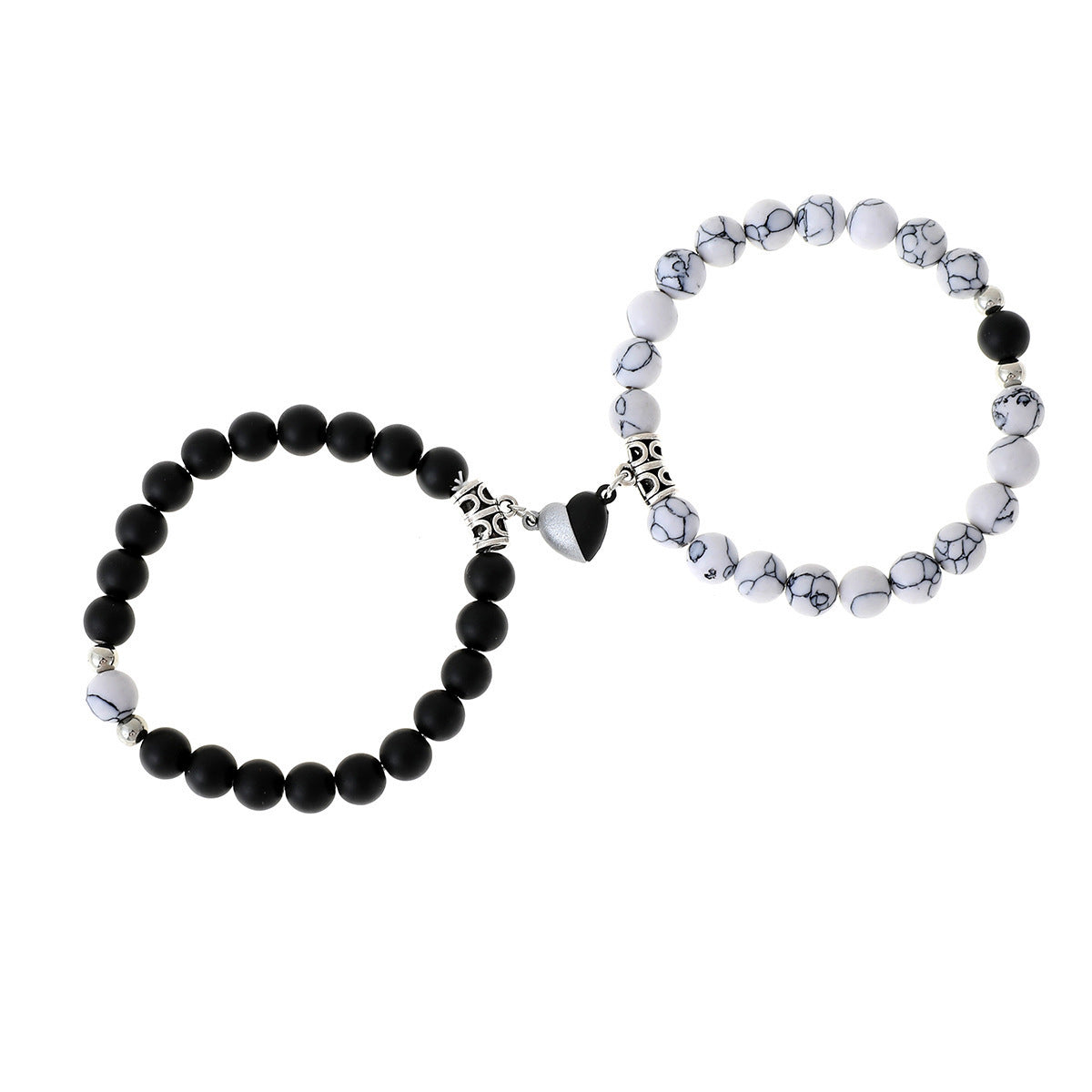 Yin & Yang Magnetic Heart Bracelets