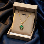 Emerald Clover Pendant Necklace